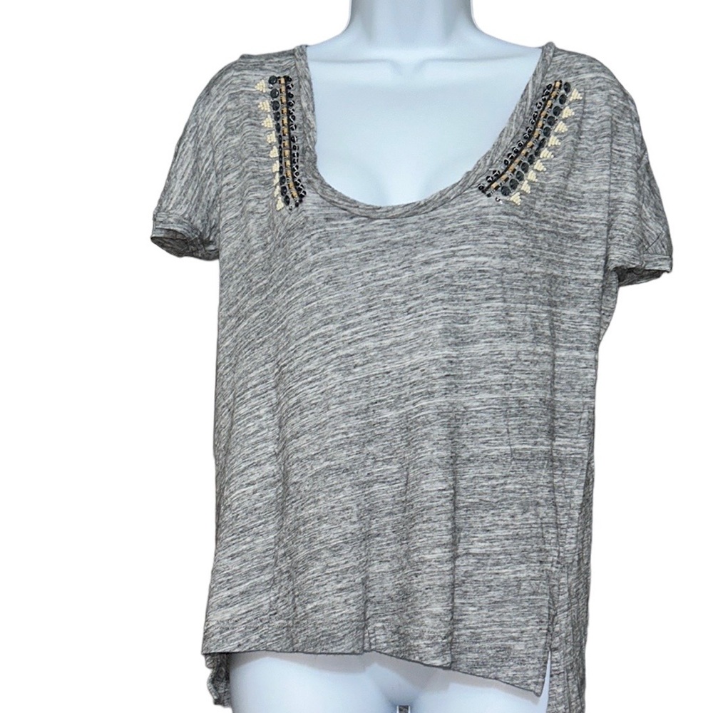 🦋J. Crew Gray Detailed Tee, Size Small
